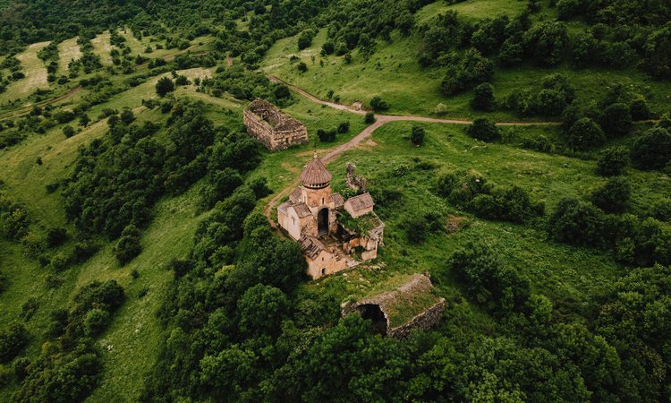 A-monastery-in-Armenia-visited-by-Slow-Cyclists