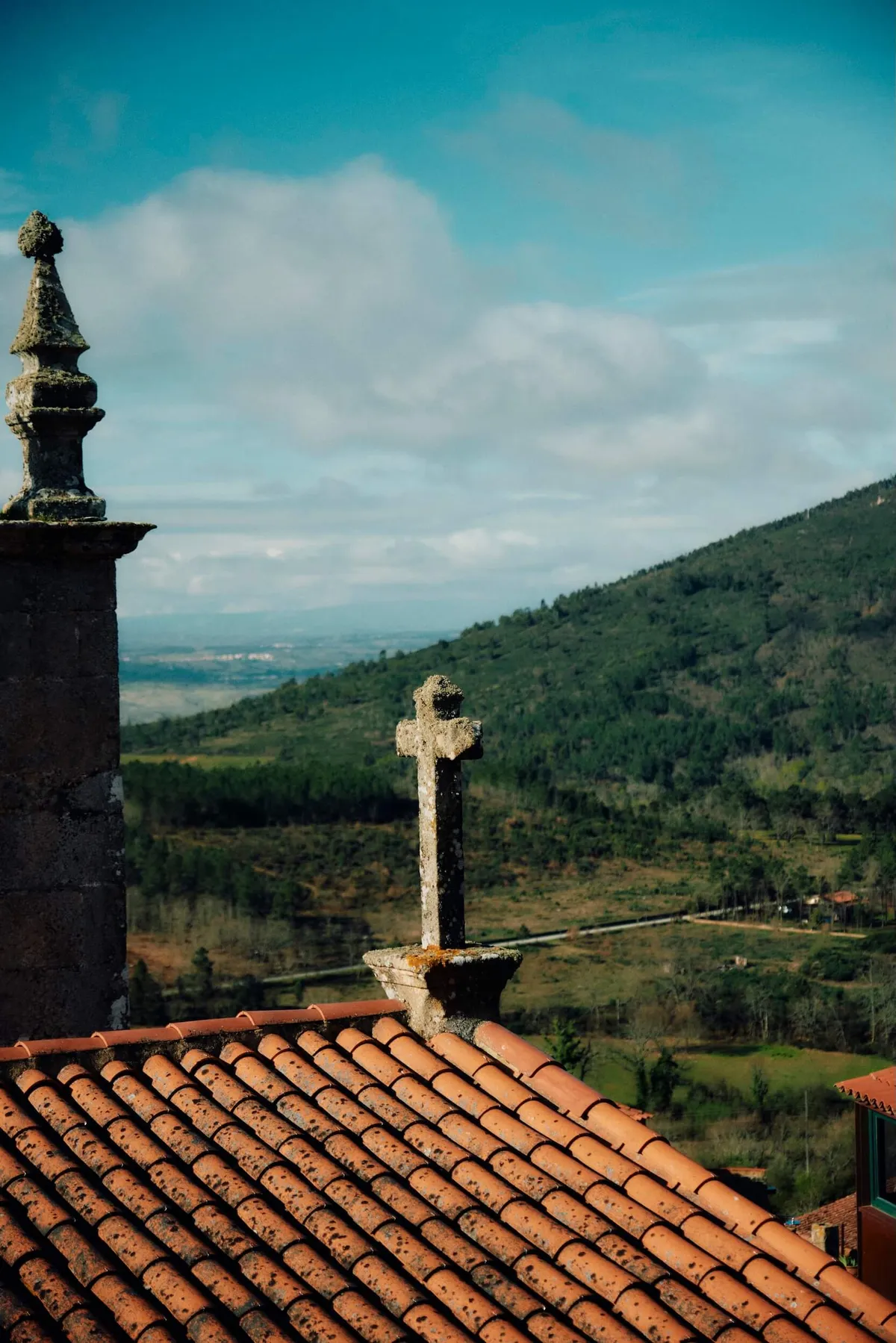 A cross on a traditional house in the Coa Valley, Portugal