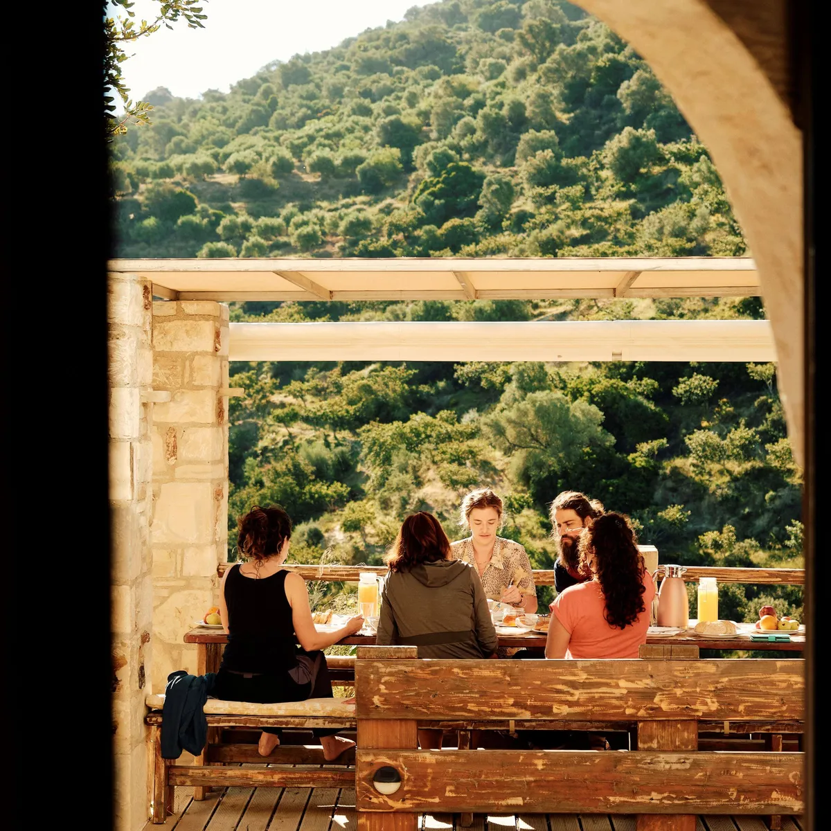 Breakfast-outdoors-in-Crete-Greece-with-The-Slow-Cyclist