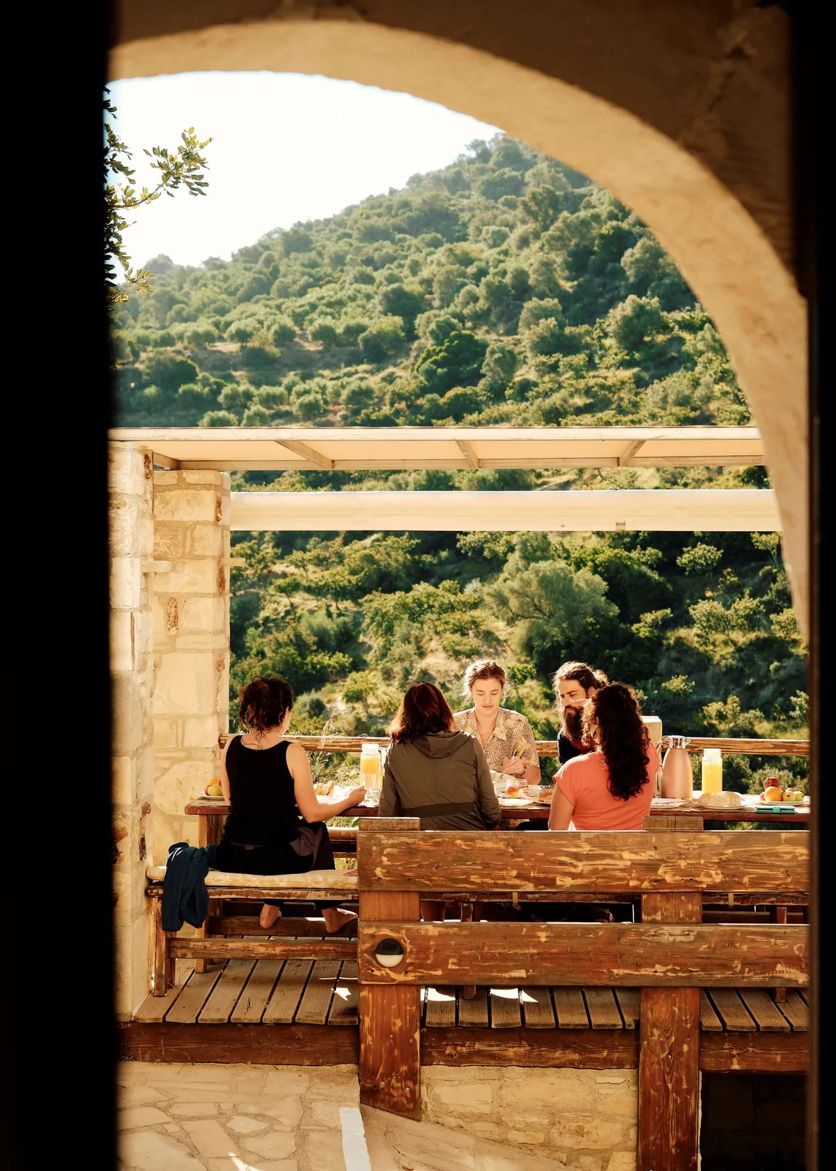 Breakfast-outdoors-in-Crete-Greece-with-The-Slow-Cyclist