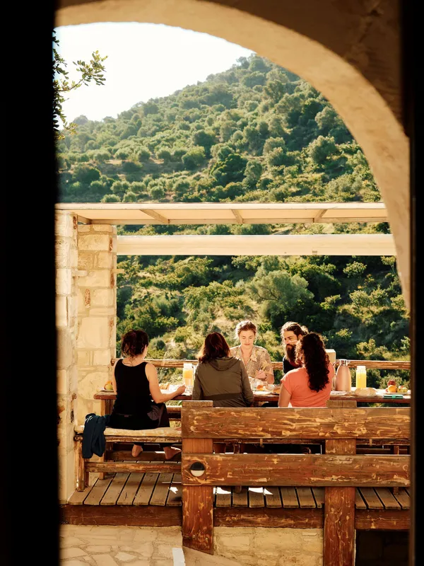 Breakfast-outdoors-in-Crete-Greece-with-The-Slow-Cyclist