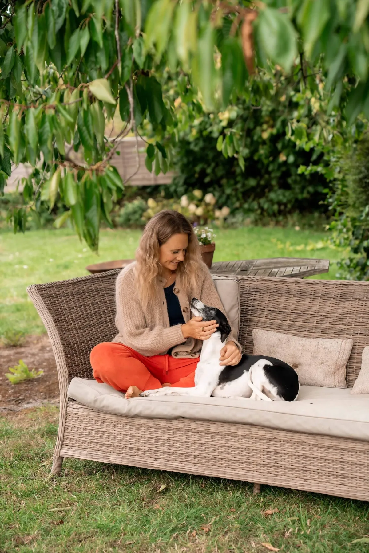 Chloe from Chloe's Pilates with her dog