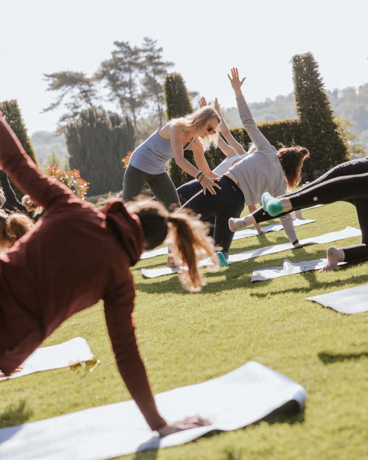 An outdoor class taught by Chloe's Pilates
