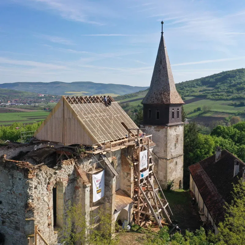Vermes Church in Transylvania pre roof restoration