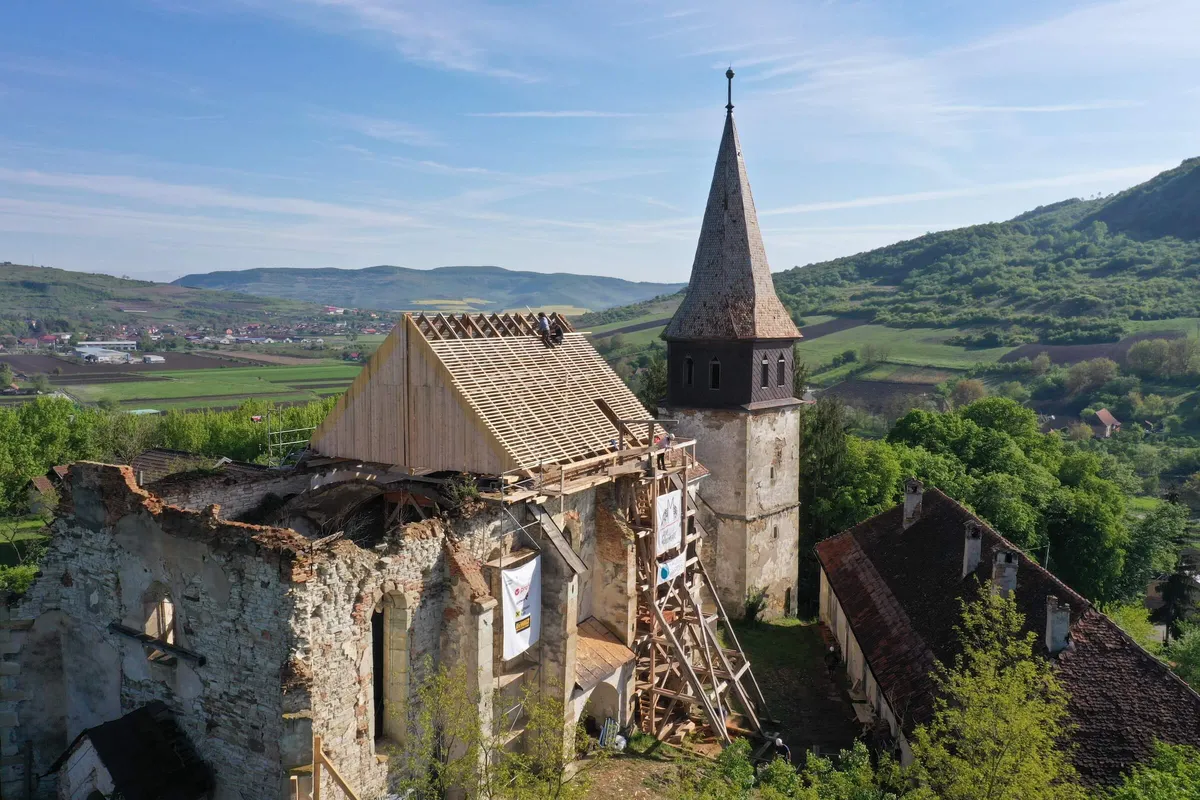 Vermes Church in Transylvania pre roof restoration