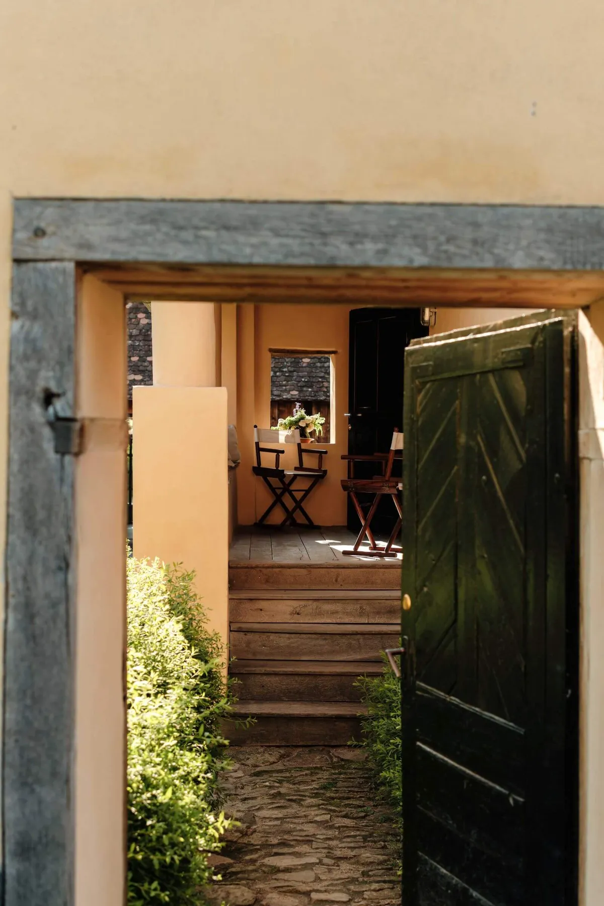 Courtyard Copsa Mare Guesthouses Slow Cyclist Transylvania