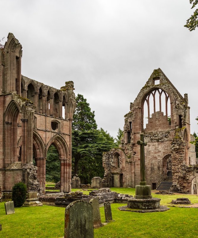 Dryburgh Abbey - Melrose, Scotland, UK. Resting place of Sir Walter Scott
