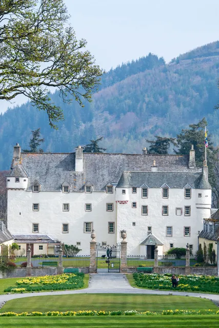 Traquair House on a sunny day, Scottish Borders, Scotland