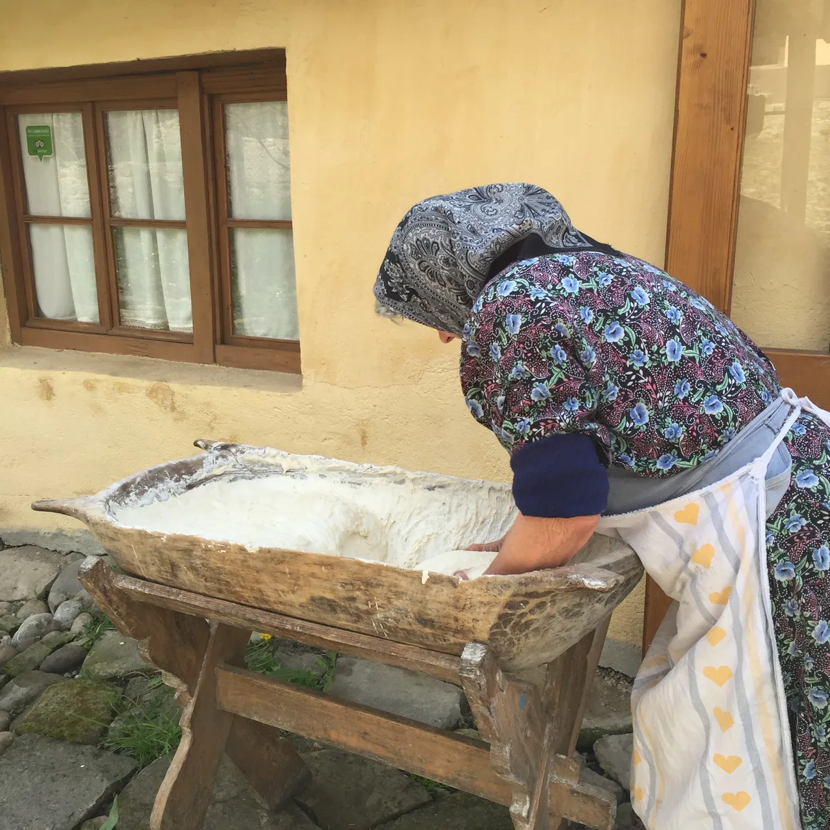 Transylvanian women cooking outdoors, Romania