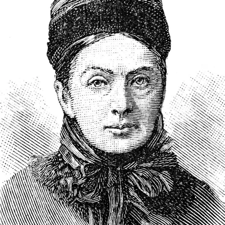 A portrait of female explorer Isabella Bird