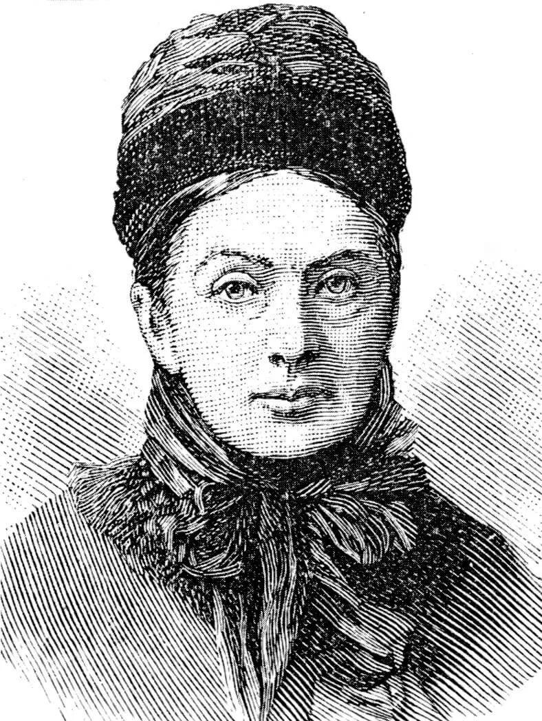 A portrait of female explorer Isabella Bird
