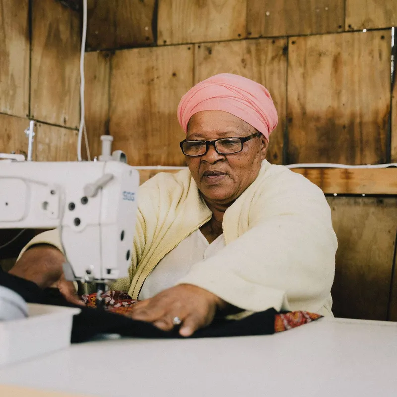 Sewing with traditional fabrics in South Africa's Karoo