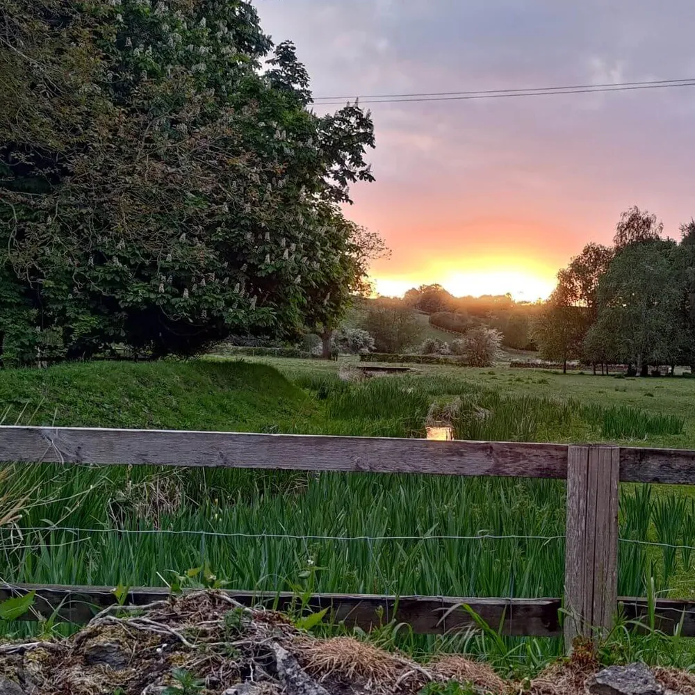 Sunrise, seen on our slow cycling day in the Cotswolds