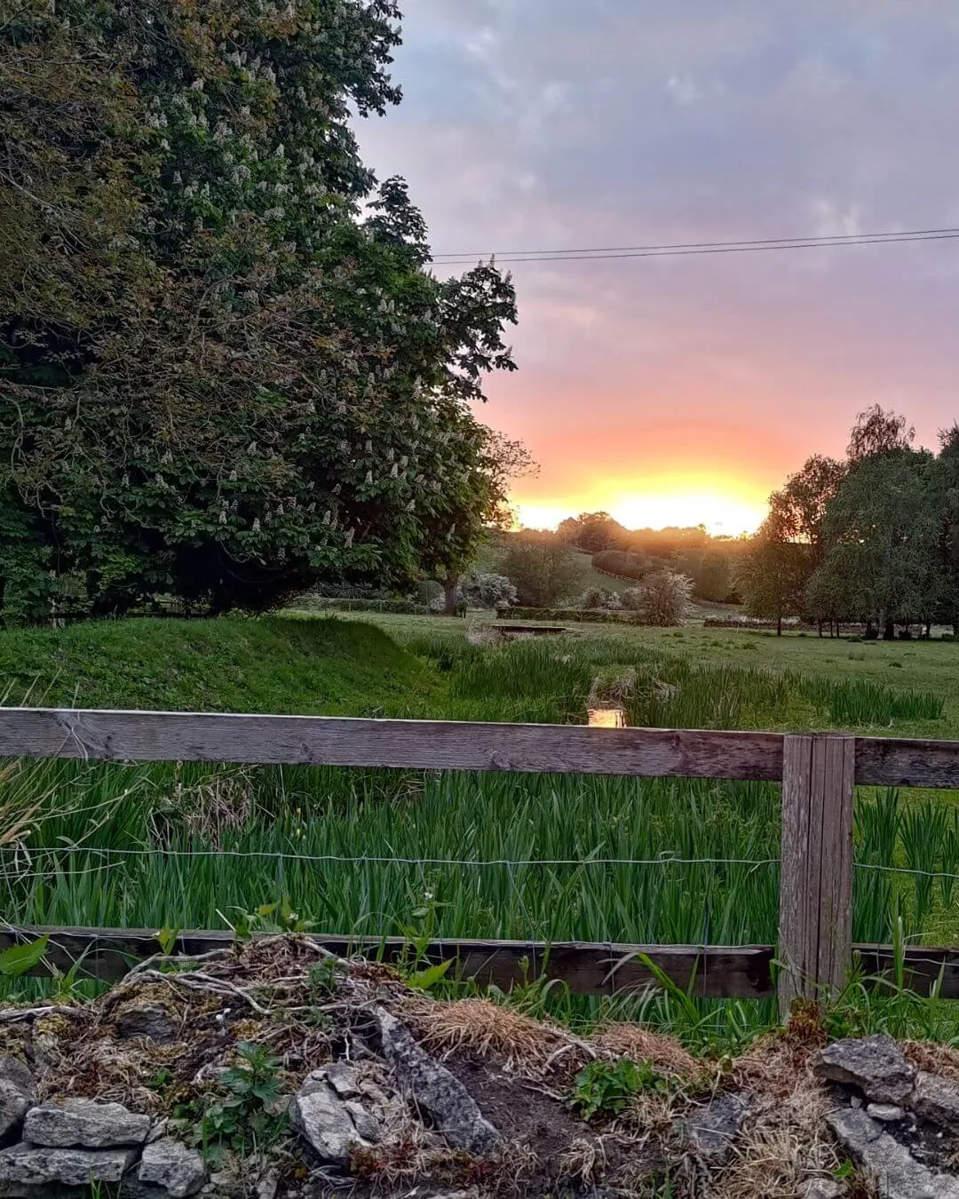 Sunrise, seen on our slow cycling day in the Cotswolds