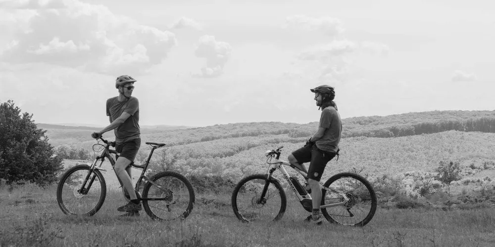 Slow Cyclists In Transylvania Romania