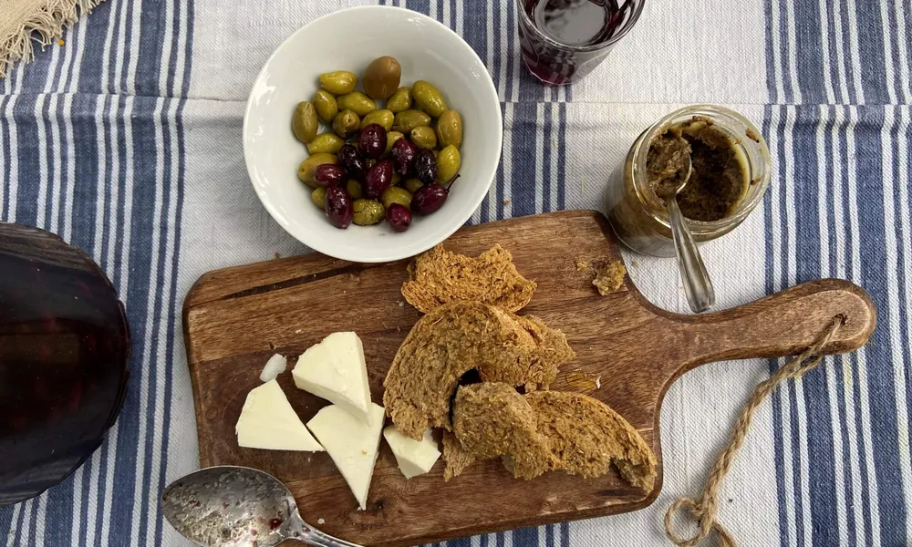 Olives, bread and cheese: traditional Cretan food and fuel for Slow Cyclists