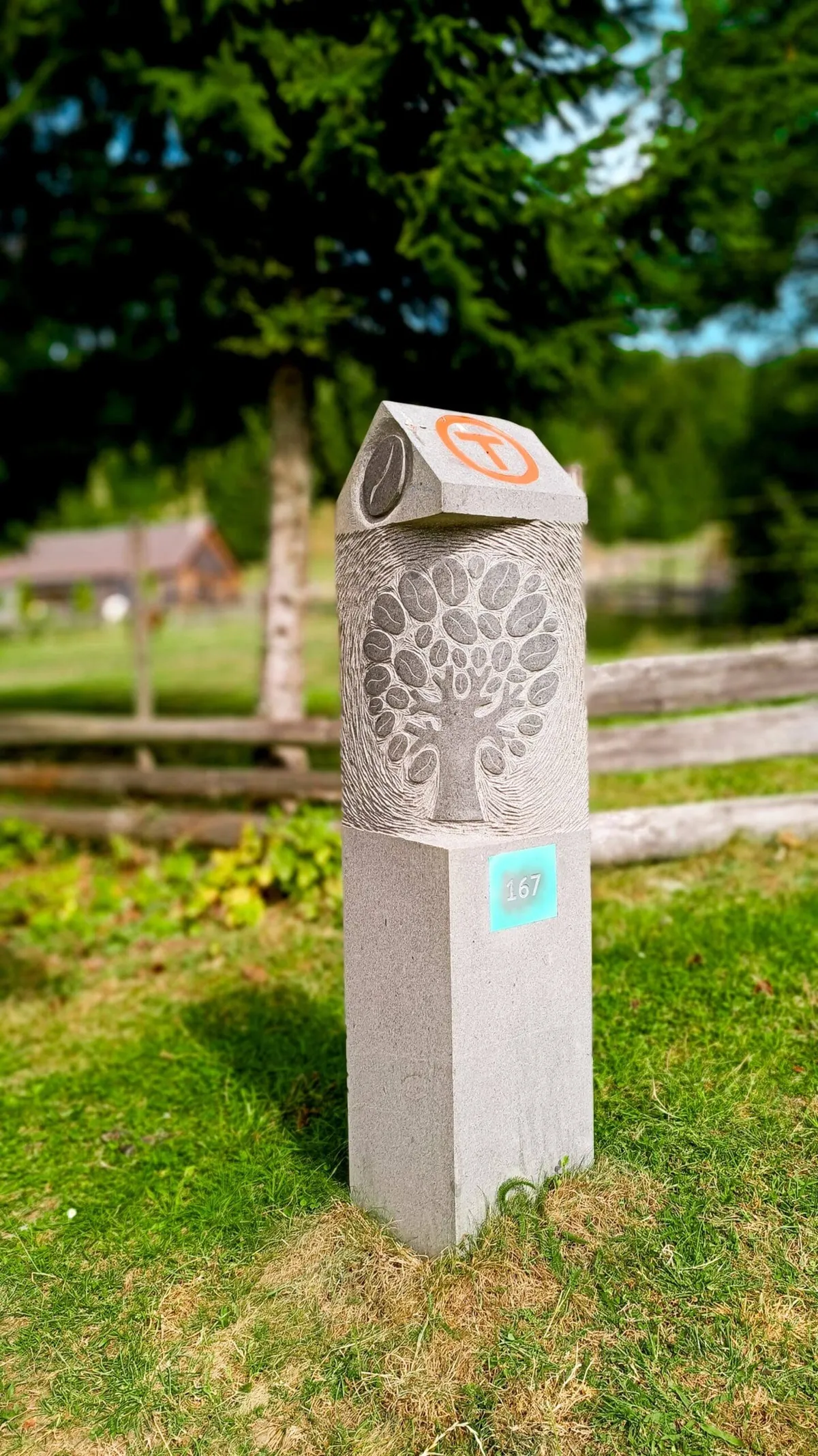 Trail Marker On Via Transilvanica Trail Romania Slow Cyclist