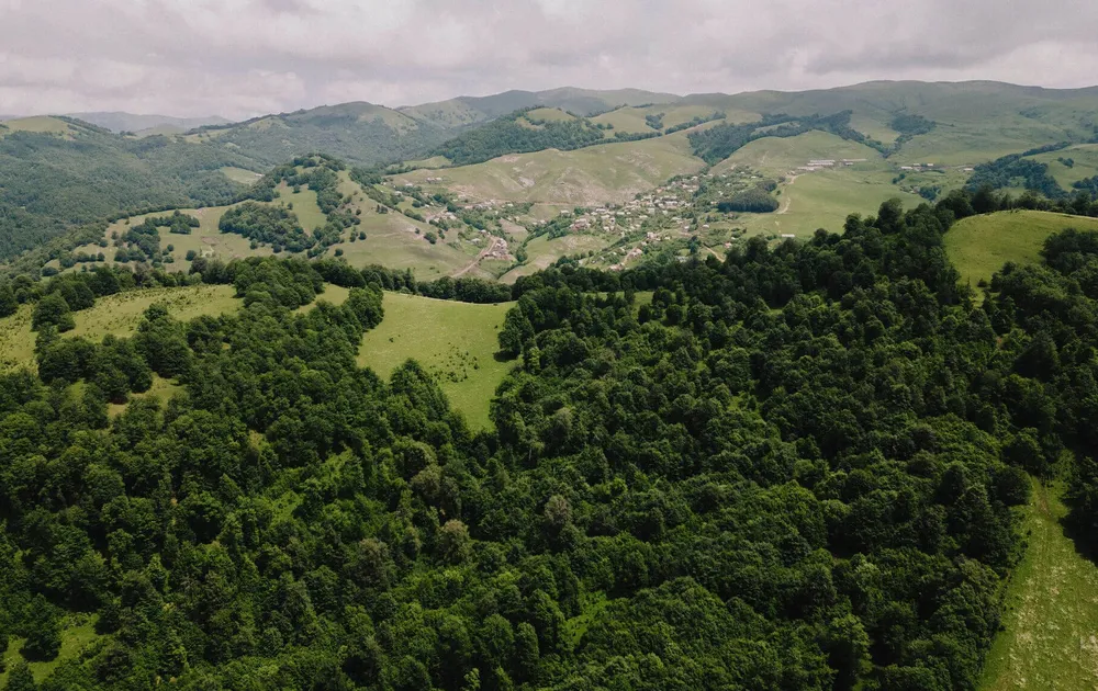 Views over forests and mountains on a break on a Slow Cyclist journey in Armenia